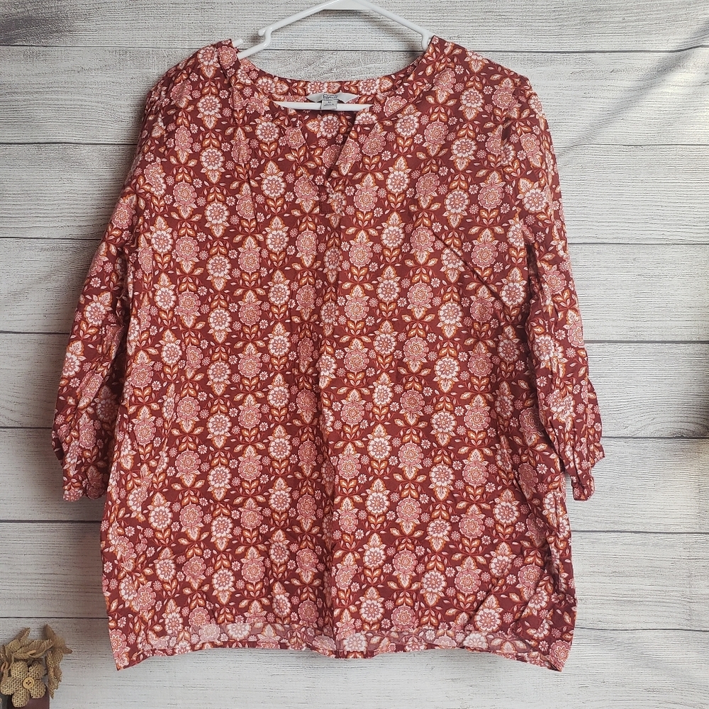 Croft & Barrow | Women's Cotton Pull Over Blouse | Sz XL